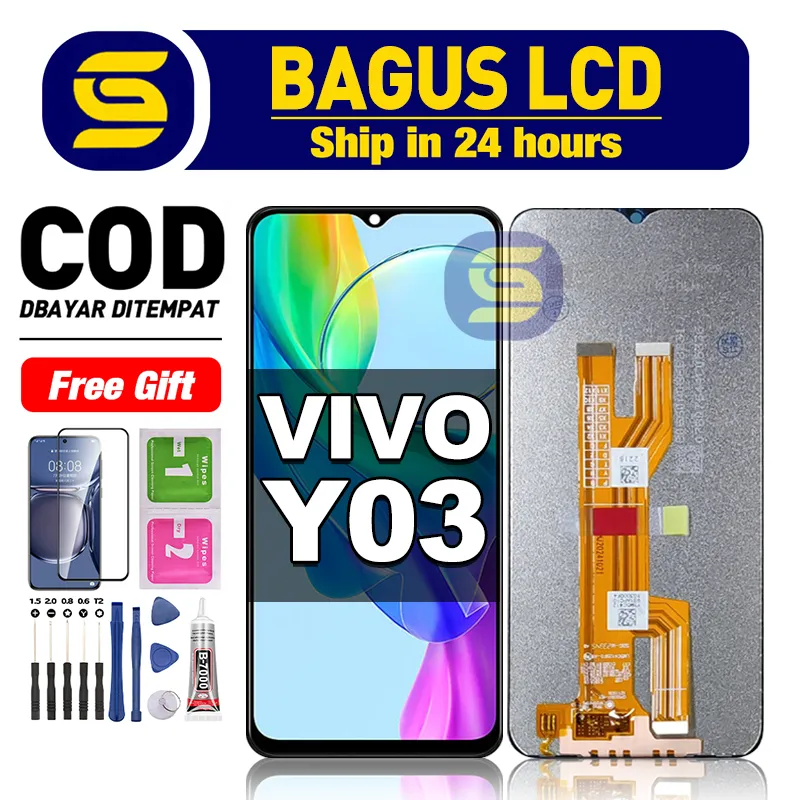 LCD VIVO Y03 Fullset hp layar Touchscreen untuk Glass Touch Screen Digitizer COD sun gadget free lem