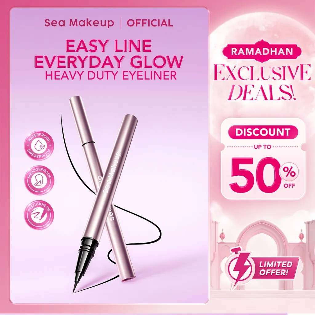 Sea Makeup Heavy Duty Eyeliner – Eyeliner Waterproof Tahan Lama, Smudgeproof, Transferproof, Presisi & Intense