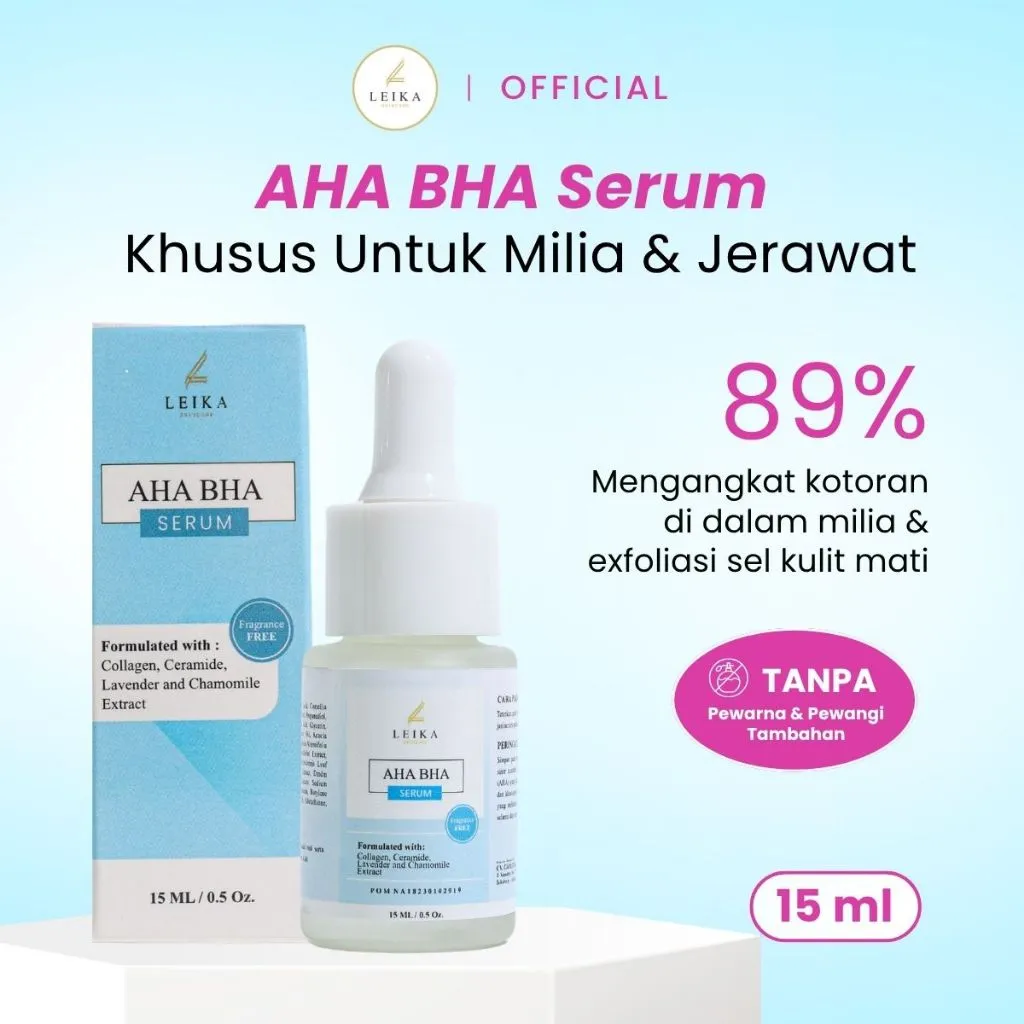 (BELI 1 PCS ) Leika Skincare Serum AHA BHA Resmi BPOM Serum Milia Bruntusan Jerawat Milia dan Bekas Jerawat