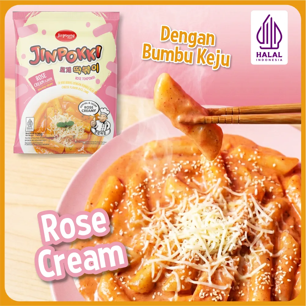 JINYOUNG FOOD - JINPOKKI Tokpokki Rose Cream 120gr - Halal