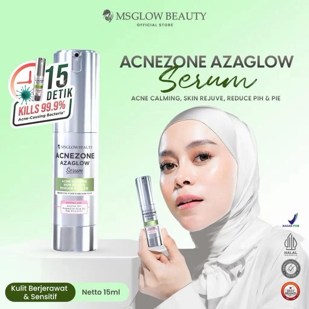 MS glow ACNEZONE AZAGLOW SERUM JERAWAT