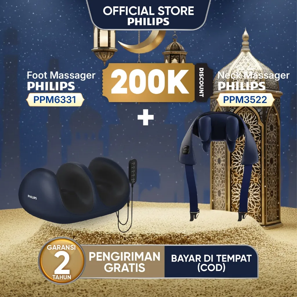 Philips Massager PPM3522+PPM6331 neck foot massage pijat