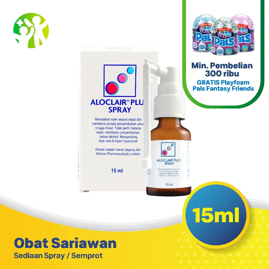 Aloclair Plus Spray 15 ml - Obat Spray Sariawan Alami