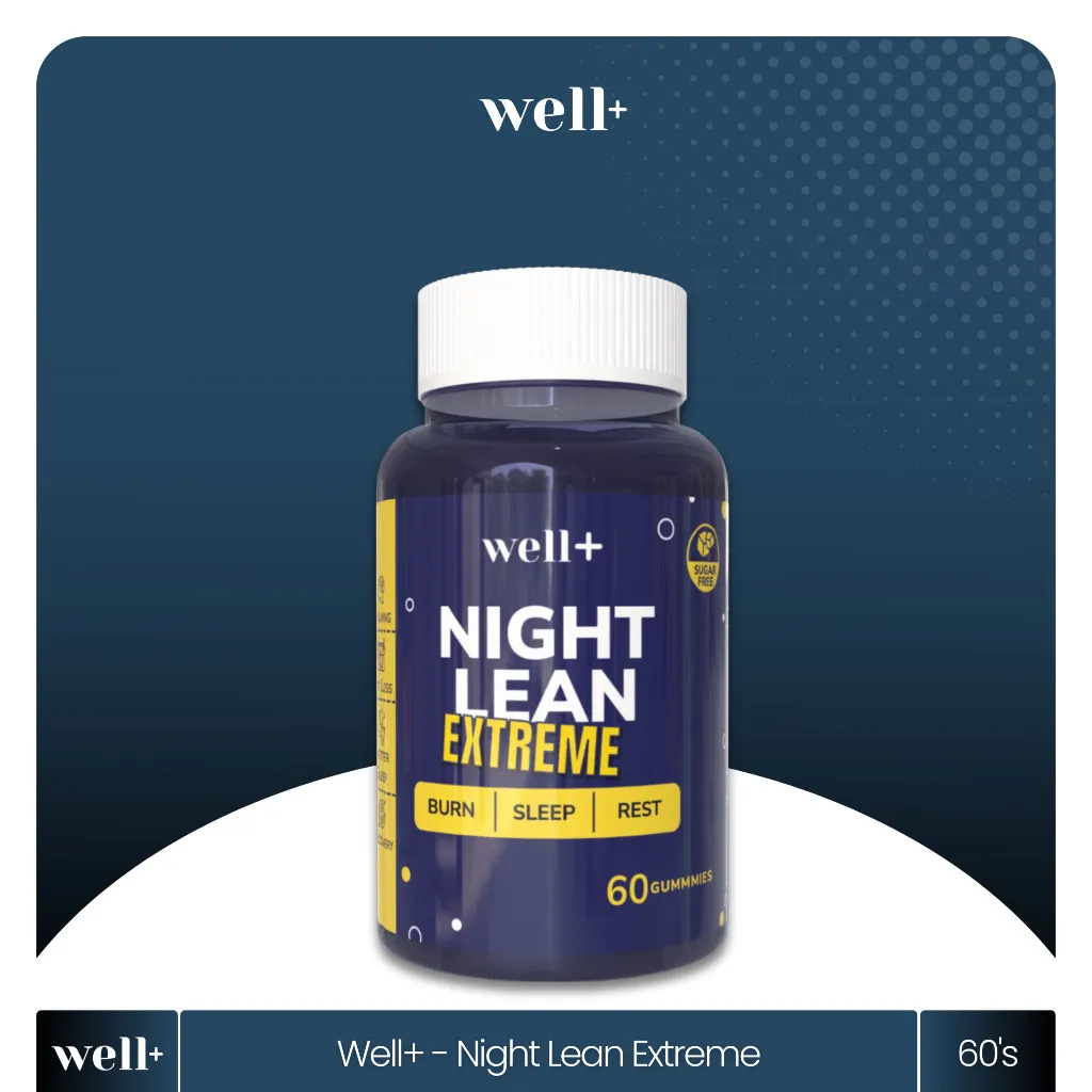 Well+ Night Lean Extreme 60 Gummies Fat Burner Calming With Vit D2000iu