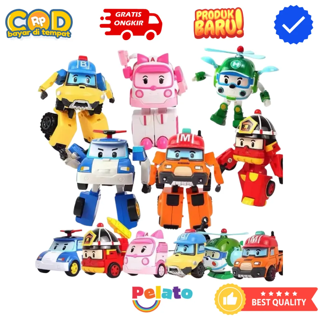 PELATO Robot Robocar POLI Resque Team Transform Figure Mainan Anak Robot (83168)