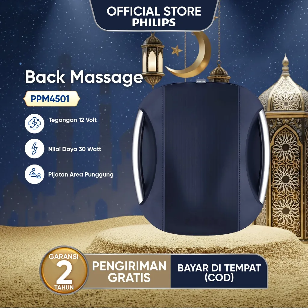 Philips Massager PPM4501 Back/waist Pijat/Constant temperature heating/ease sore