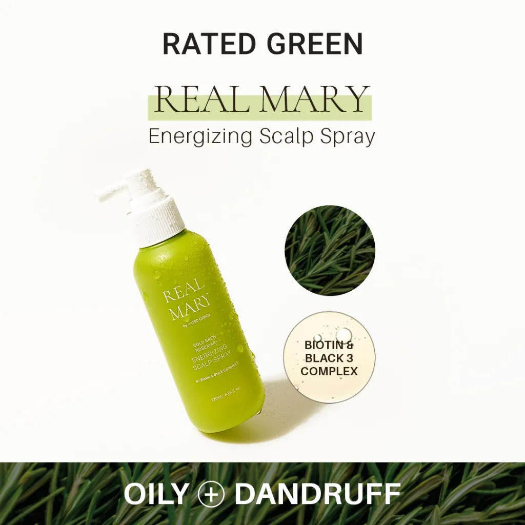 Rated Green Real Mary Energizing Scalp Spray - 120 ml - Tonik Rambut Berminyak dan Lepek - Hair Care
