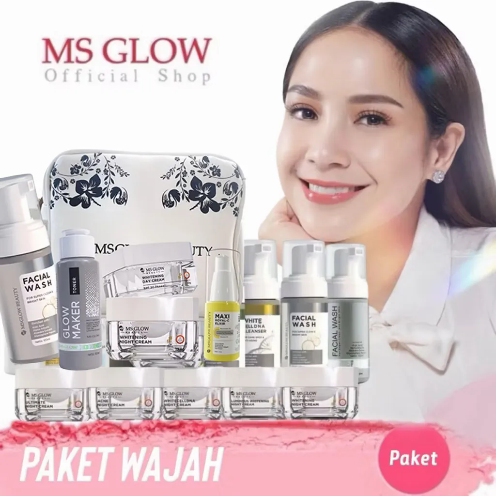 MS GLOW PAKET WAJAH  bonus produk & pouch