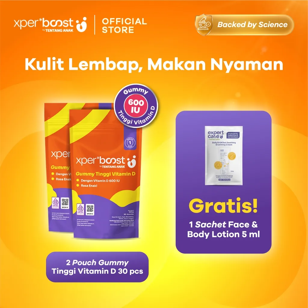 [Exclusive Creator] Expert Boost Gummy Vitamin D 600 IU 30pcs @2 pouch FREE Expert Care Face & Body Lotion Sachet 5g