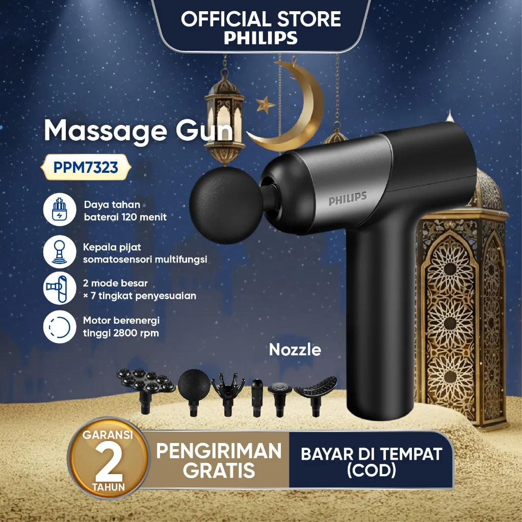 [Terlaris] Philips Massager PPM7323 massage gun bantal Pijat 6kg intensity