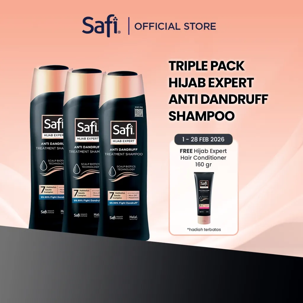 [Triple Pack] Safi Hijab Xpert-Anti Dandruff Shampoo 160ml
