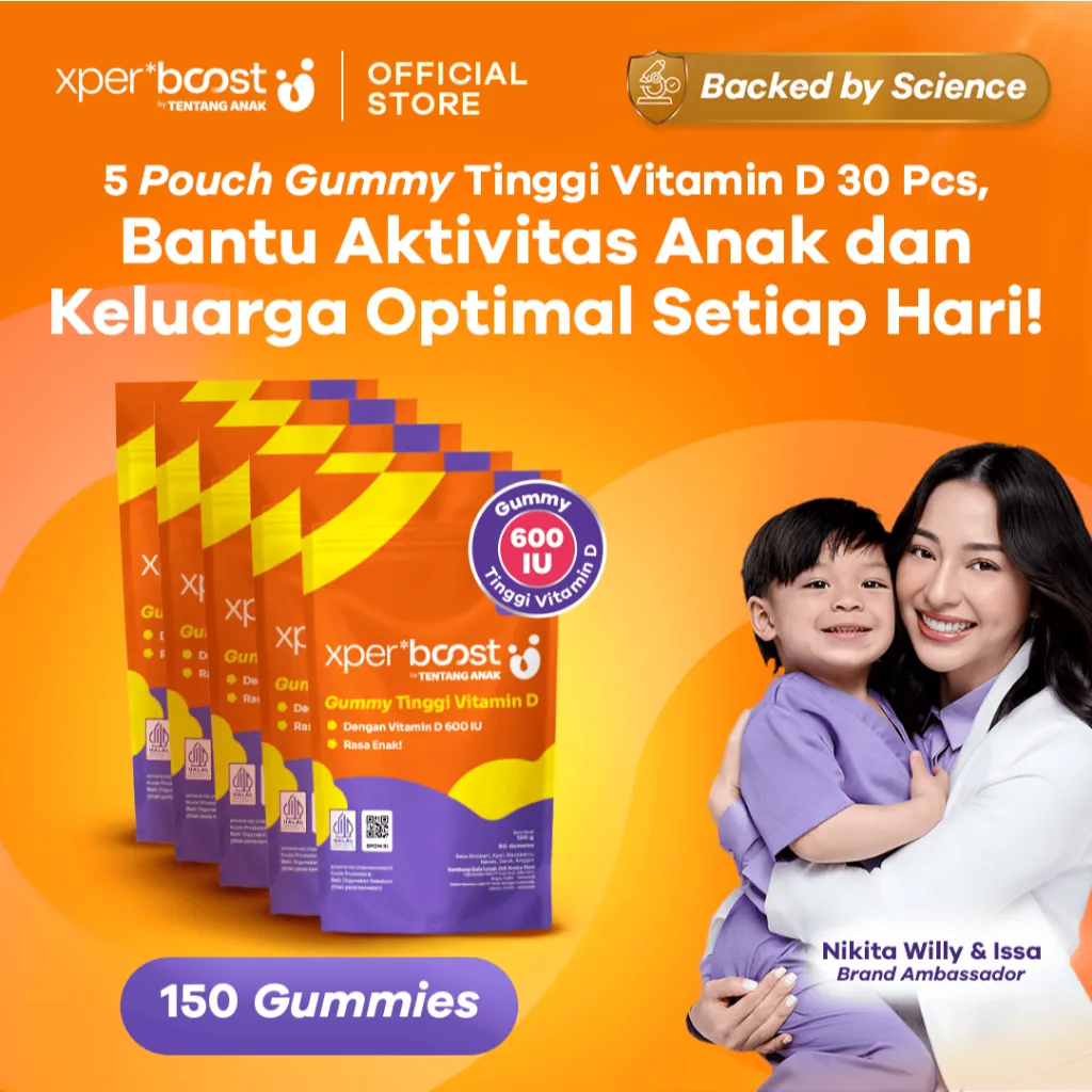 Expert Boost - Bundling 5 Pouch Gummy Vitamin D 600 IU Anak dan Dewasa | Paket 30 Hari