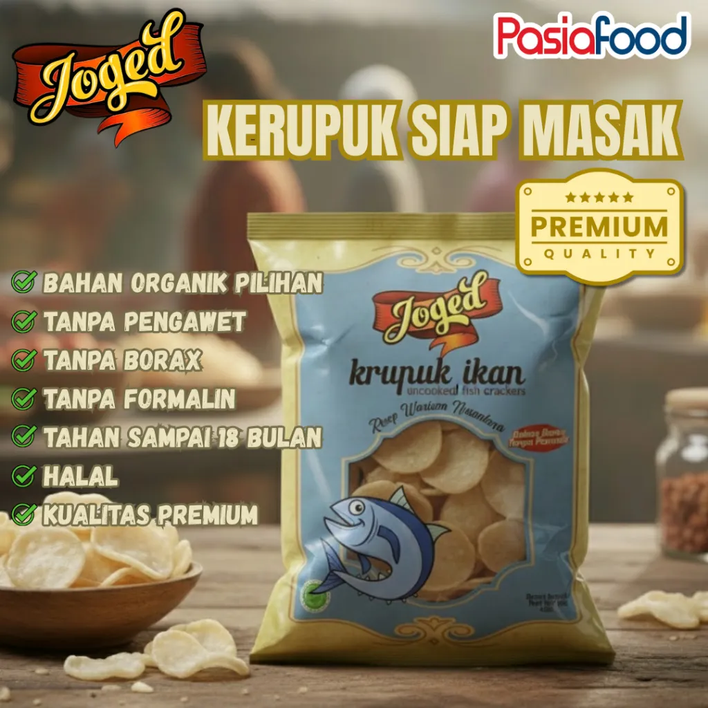 [PasiaFood] Kerupuk Ikan Joged Premium | Kerupuk Siap Goreng Renyah, Gurih, Tanpa Formalin, Halal