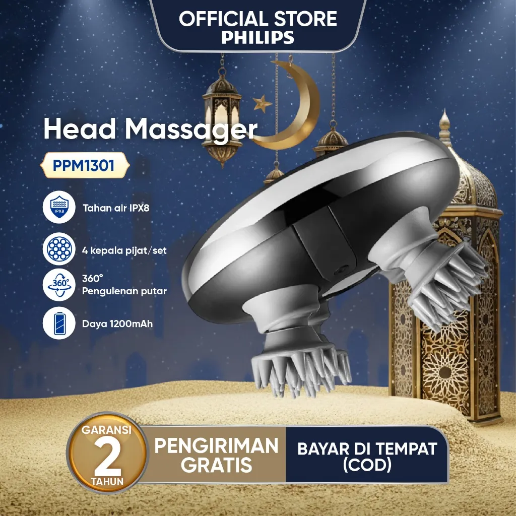 Philips Massager PPM1301 Grey Head massager Cat's paw pijat