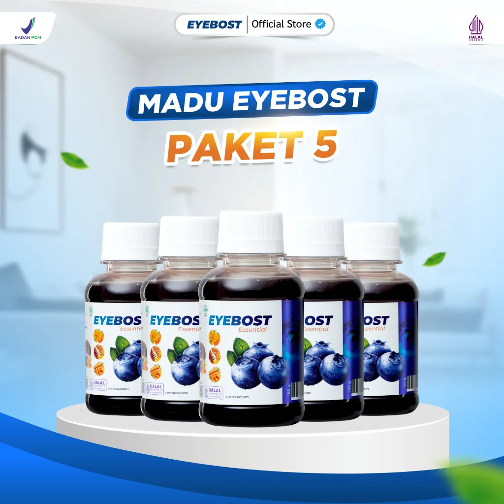 Eyebost – Madu Herbal Vitamin Mata Paket 5 Botol 160gr