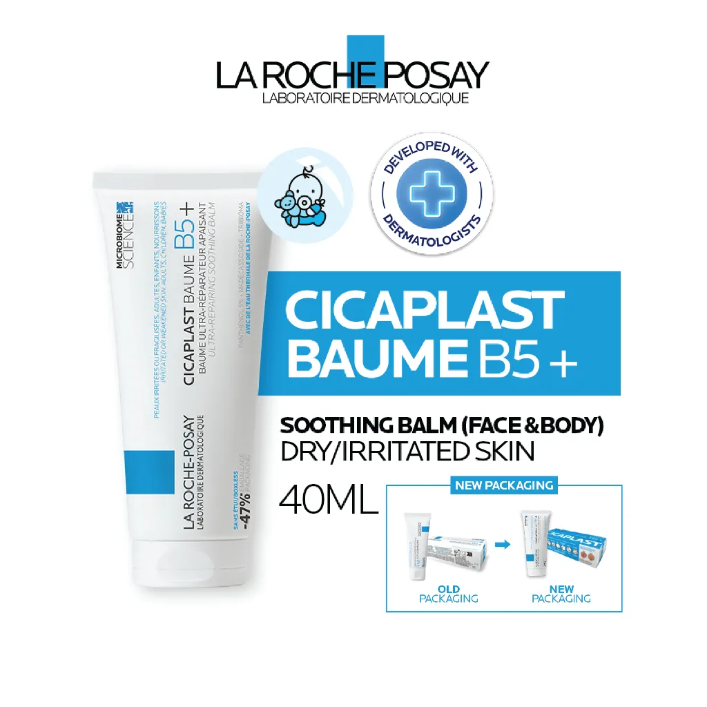 La Roche Posay Cicaplast Baume B5+ Soothing Balm 40ml- Krim Kulit Kering/ Iritasi Ringan Wajah/ Badan