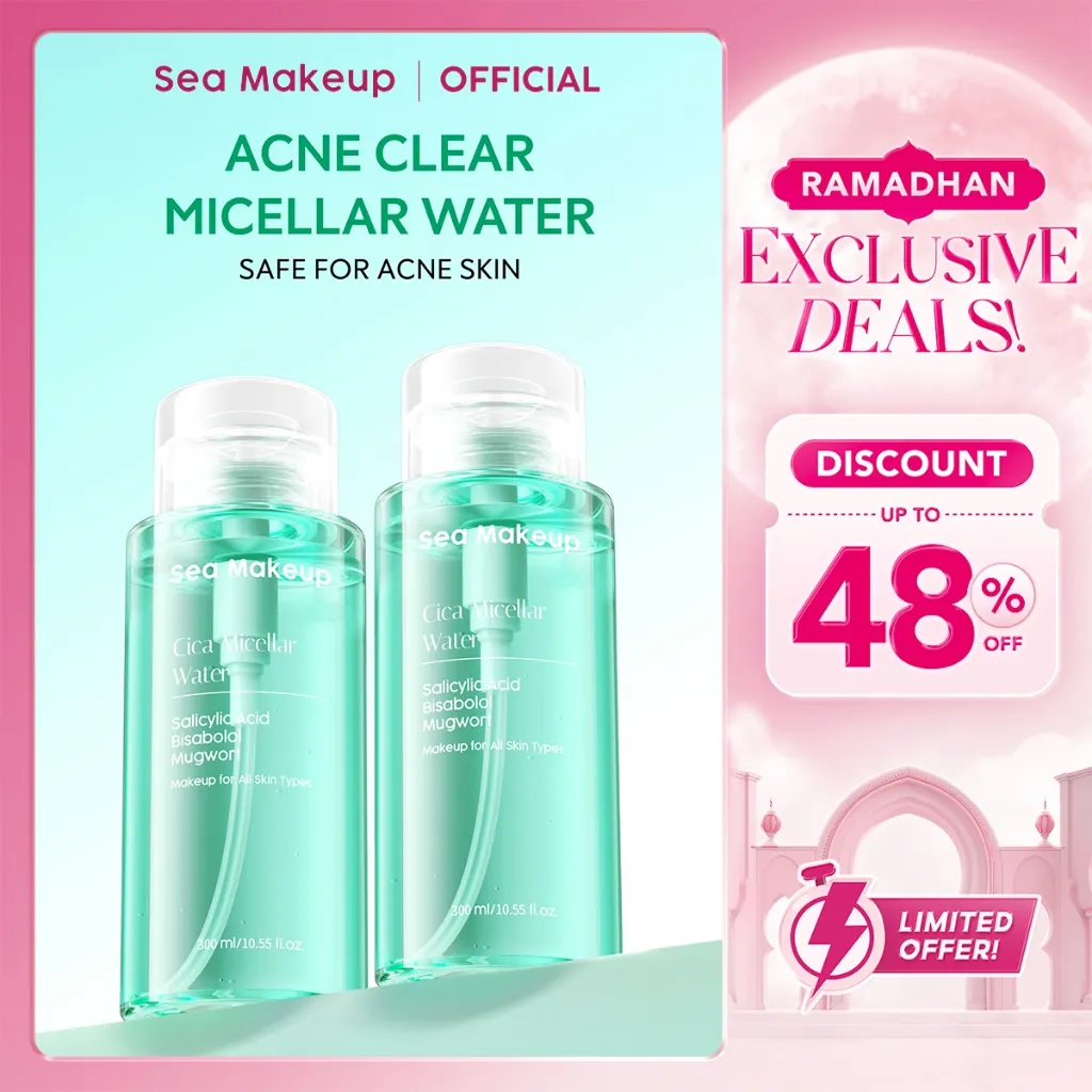 Twin Pack 2pcs Micellar Water Cleanser Untuk Kulit Wajah Berjerawat (Paket Hemat)