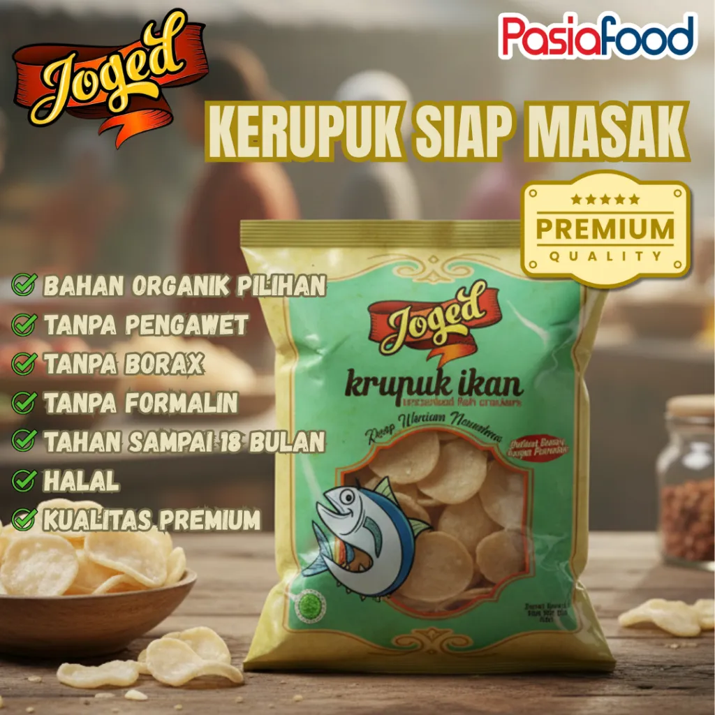 [PasiaFood] Kerupuk Joged Premium — Kerupuk Ikan, Udang, Bawang Siap Goreng Renyah, Gurih, Tanpa Borax & Formalin, Halal