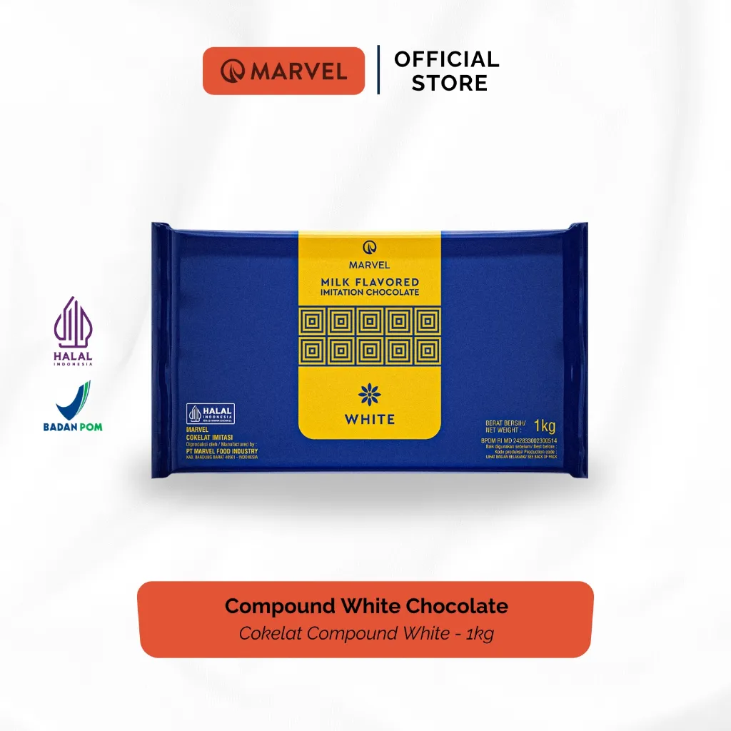 Marvel White Compound Chocolate - Cokelat Compound White Blok 1kg