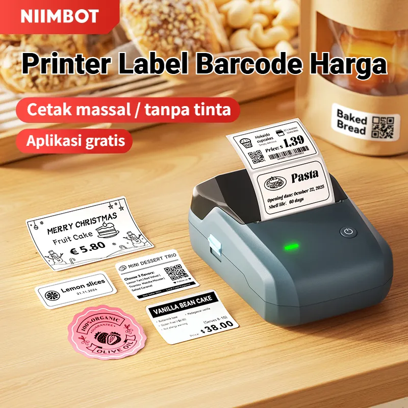 NIIMBOT B1/B21 Printer Label Kantor, Mesin Pembuat Label untuk Kabel/Jewelry/Logo/Barcode/Kode QR.