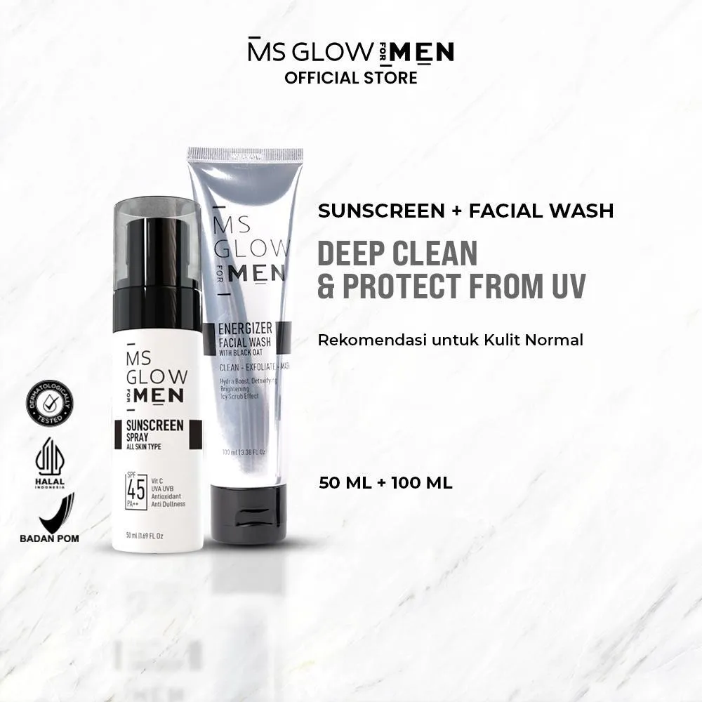 MSGFM - ENERGIZER FACIAL WASH - 100 ML + SUNSCREEN SPRAY - 50 ML