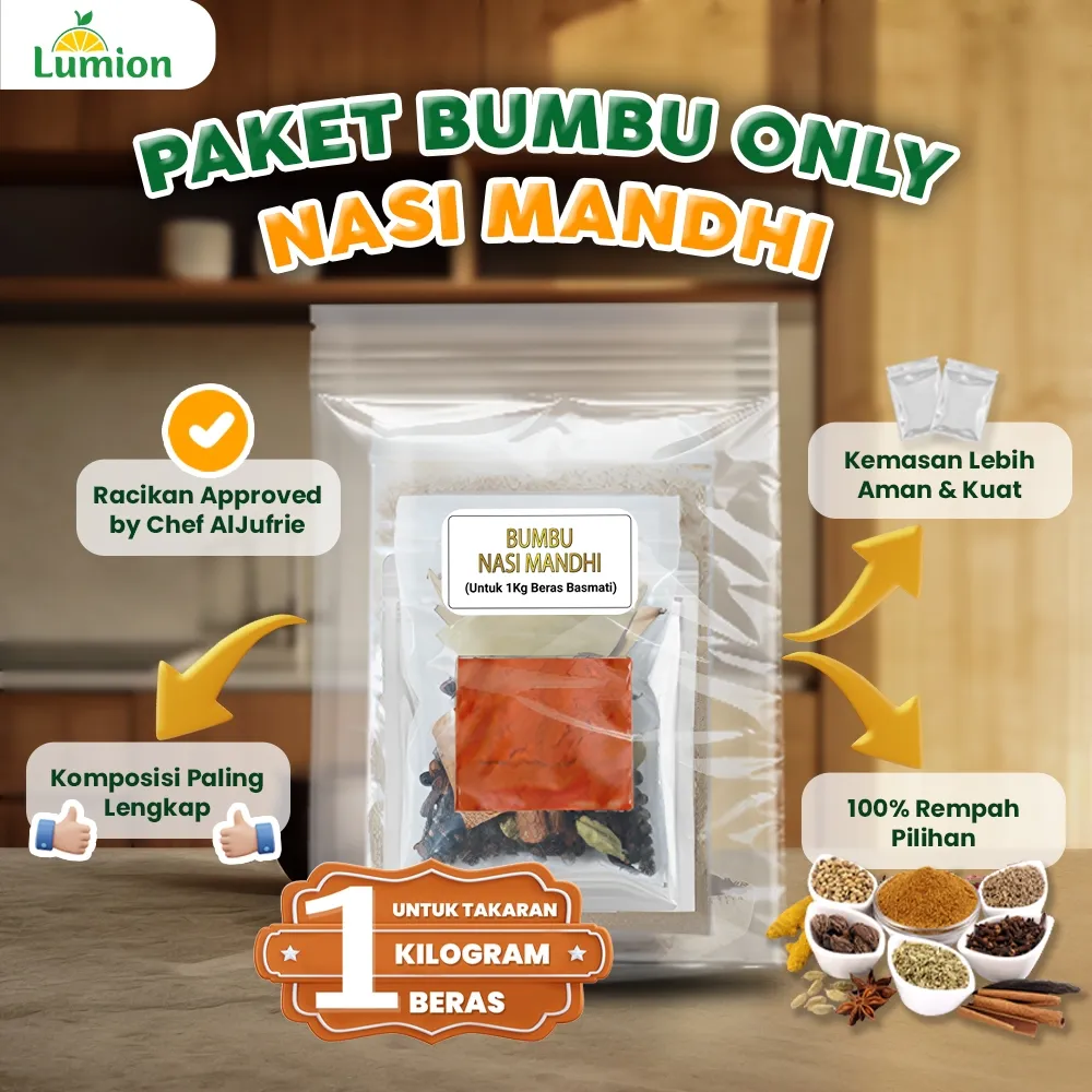 PROMO HANYA BUMBU Mandhi untuk pemakaian beras basmati 1kg (Bumbu, Rempah jadi satu)