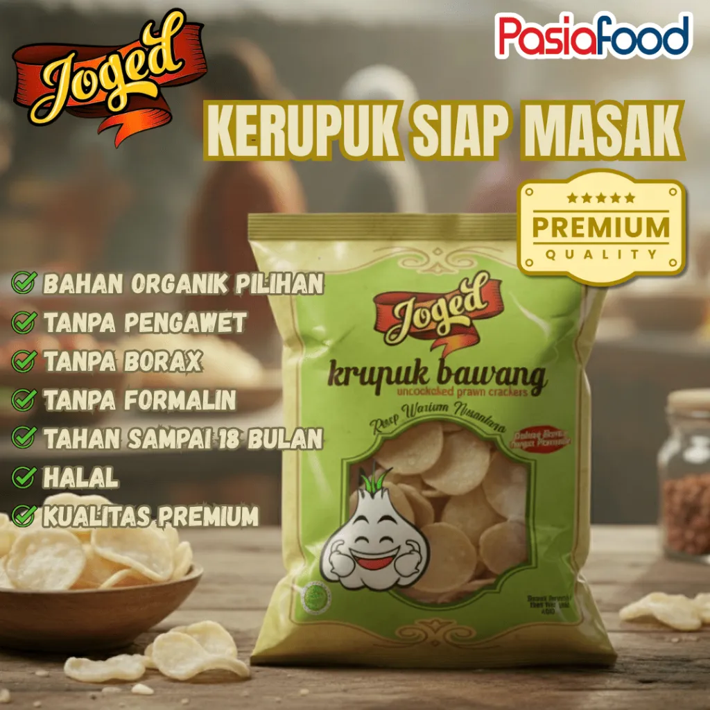 [PasiaFood] Kerupuk Bawang Joged Premium | Kerupuk Siap Goreng Renyah, Gurih, Tanpa Borax & Formalin, Halal