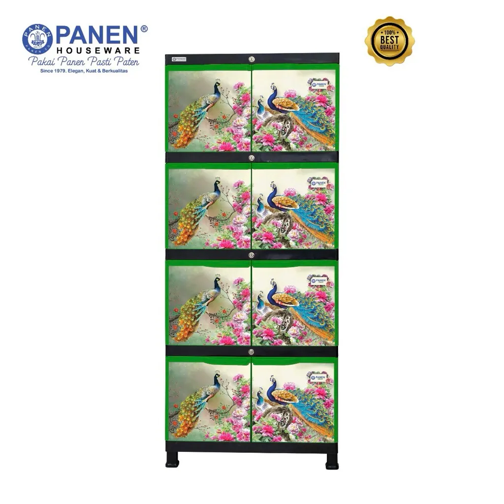 Panen Lemari Plastik Grande Natural View 4 Tingkat 8 Pintu  / Kabinet Plastik Pakaian Lemari Susun