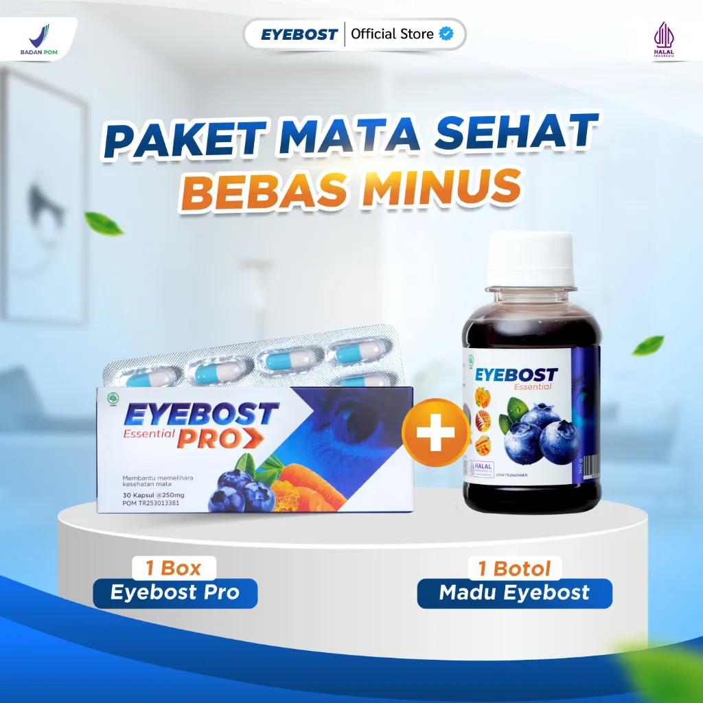 Paket Bundling Eyebost Madu & Kapsul - Vitamin Mata Original Suplemen Kesehatan Atasi Mata Minus