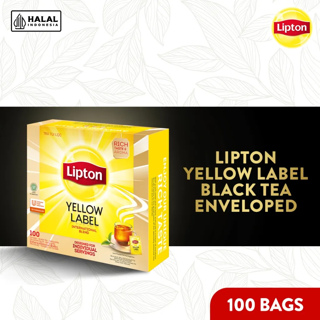 Lipton Yellow Label Black Tea Bags Enveloped 100's
