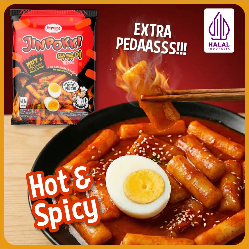 JINYOUNG FOOD - JINPOKKI Tokpokki Hot & Spicy 120gr - Halal