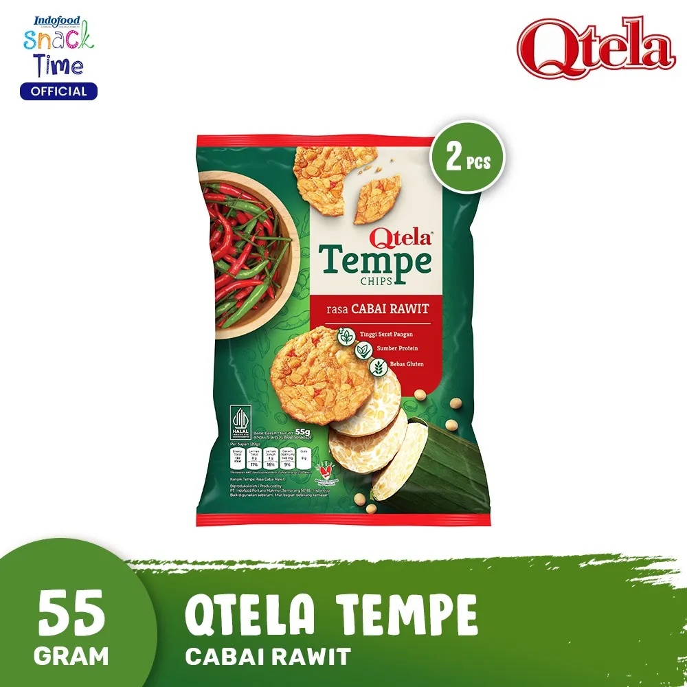 Qtela Tempe Cabai Rawit 55 Gr - 2 Pcs