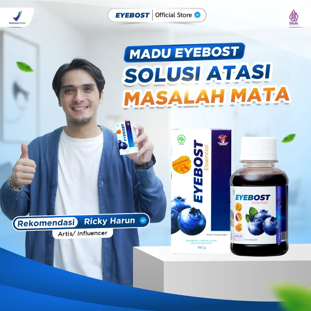 Eyebost Madu Herbal Alami Suplemen Vitamin Mata Bantu Turunkan Minus Penglihatan Buram Menjaga Kesehatan Mata 160gr