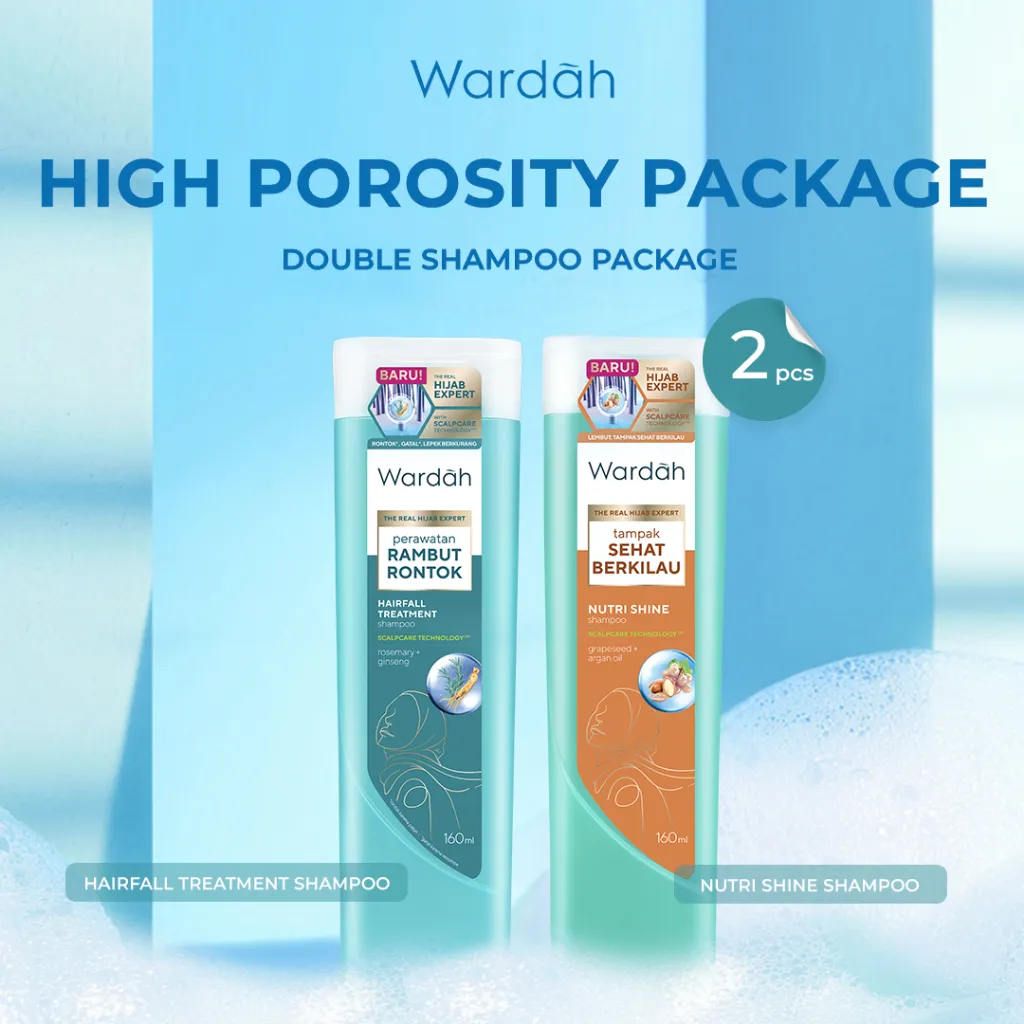 [PAKET LEBARAN] Wardah Shampoo High Porosity Package Shampoo 160mL Conditioner 170mL | Shampoo Rontok dan Anti Lepek | Shampoo Halal | Wardah Hair Care Set | Kesegaran Tahan Lama | Wangi Fresh | Wanita Aktif | Shampoo Hijab