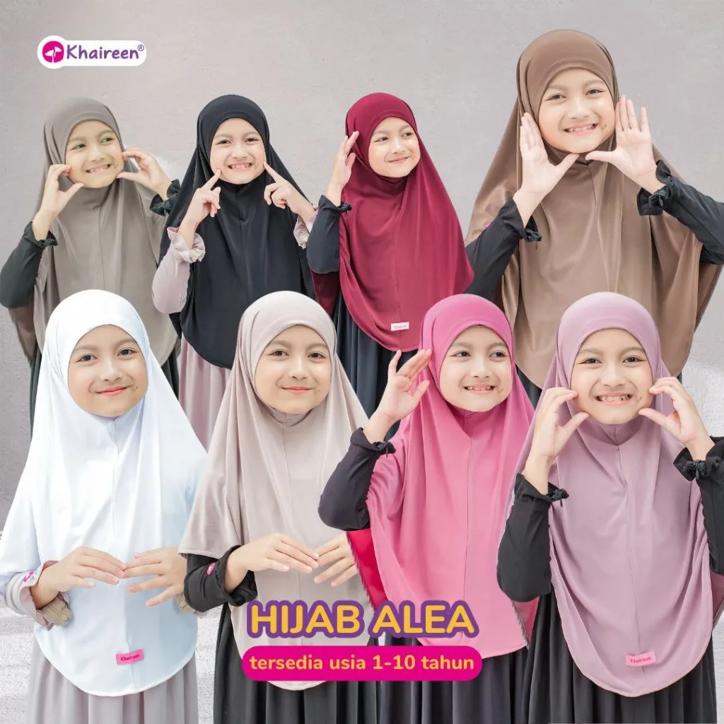 KHAIREEN Hijab Alea (1-10 tahun) Hijab Instan Syari Anak Bayi Balita1 2 3 4 5 6 7 tahun Jersey premium Adem Jilbab Khimar Anak Daily Harian Simple Syari Non Pad Lembut Baby Kids Friendly