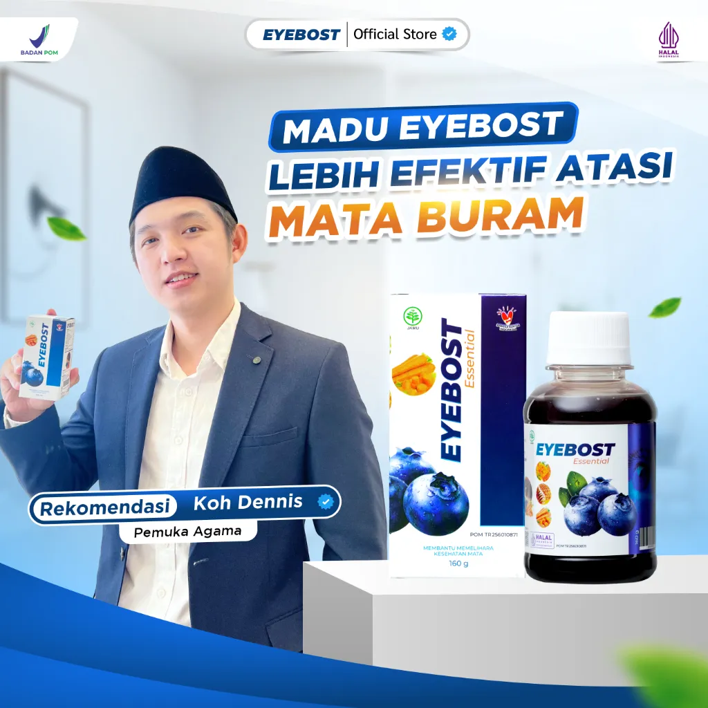 Eyebost Madu Herbal Atasi Mata Buram Turunkan Mata Minus Suplemen Vitamin Mata 160gr