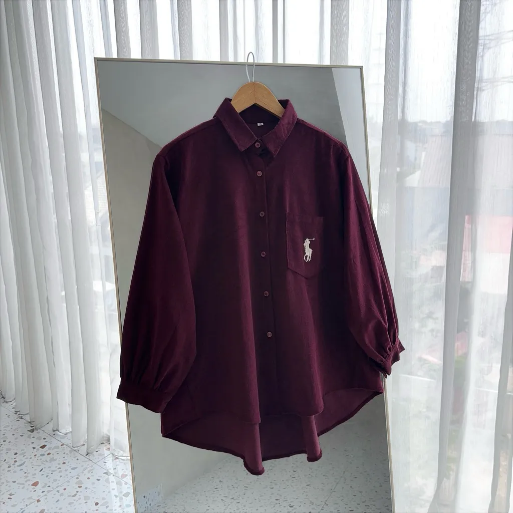 Corduroy Shirt | MYSHIRT - Kemeja Oversize Wanita Lengan Panjang | Atasan Wanita