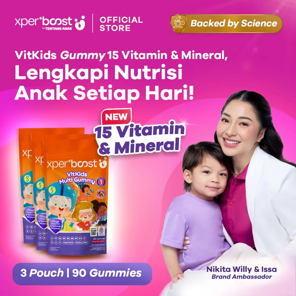 Expert Boost - Paket Bundling 3 Pouch VitKids Gummy Multivitamin Anak x 30 pcs
