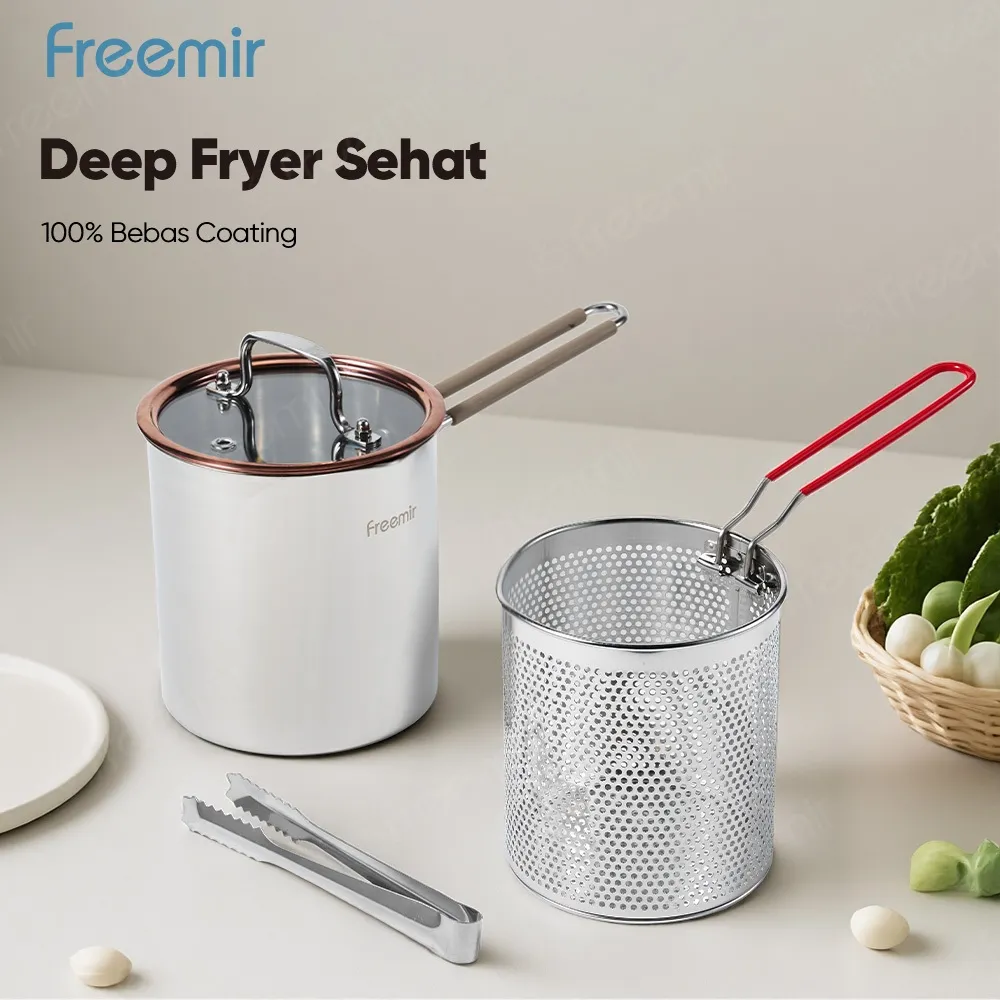 [PREMIUM] freemir 4 in 1 Multi Deep Fryer Panci Penggorengan Rebus Stainless Steel Saringan