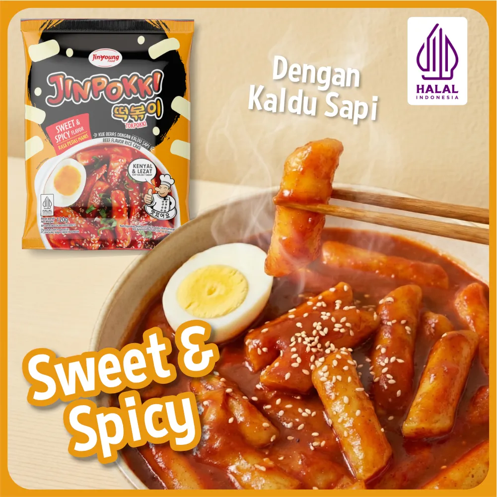 JINYOUNG FOOD - JINPOKKI Tokpokki Sweet & Spicy 120gr - Halal