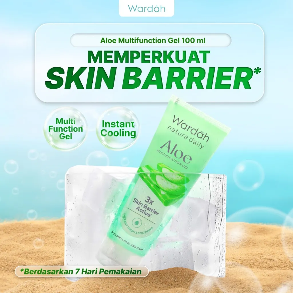 WARDAH Nature Daily Aloe Multifunction Gel - Melembabkan dan Menenangkan - Multifungsi untuk Badan, Wajah, Kuku, dan Rambut - Skincare