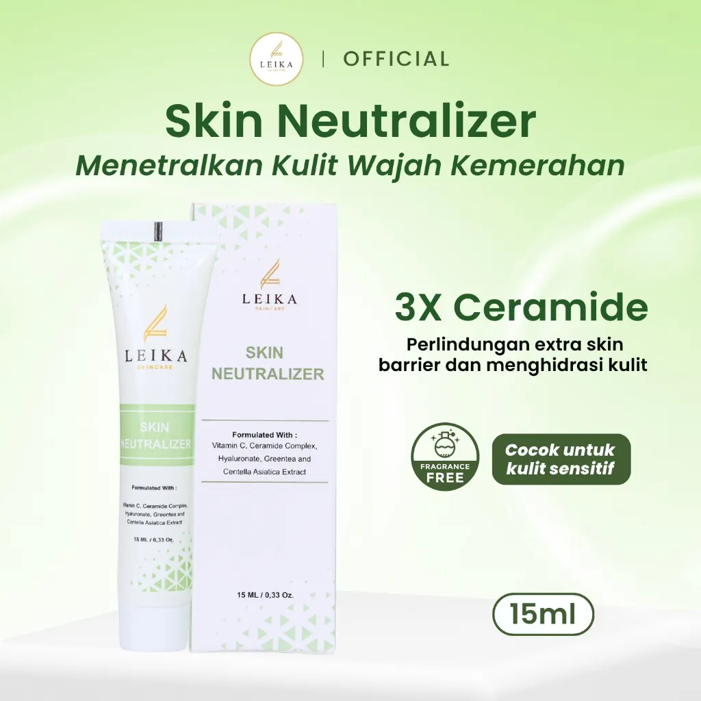 Leika Skincare Skin Neutralizer Resmi BPOM Menetralkan Kulit Wajah Memperbaiki Sel - Sel Kulit Yang Rusak Mengurangi Kemerahan & Iritasi Memperbaiki Skin Barrier Anti Inflamasi Menghidrasi/Melembabkan Kulit