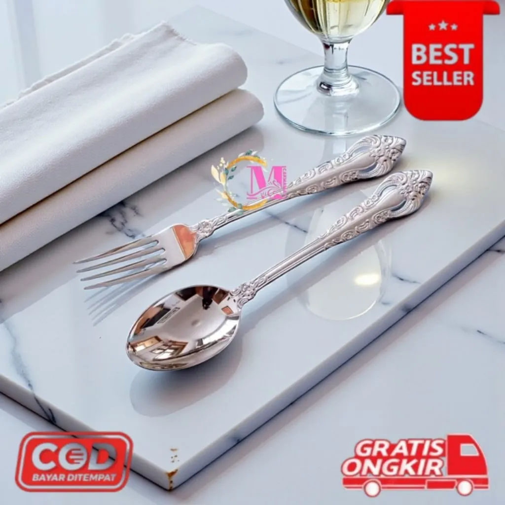 [CM] Sendok makan wayang stainless steel 1 lusin