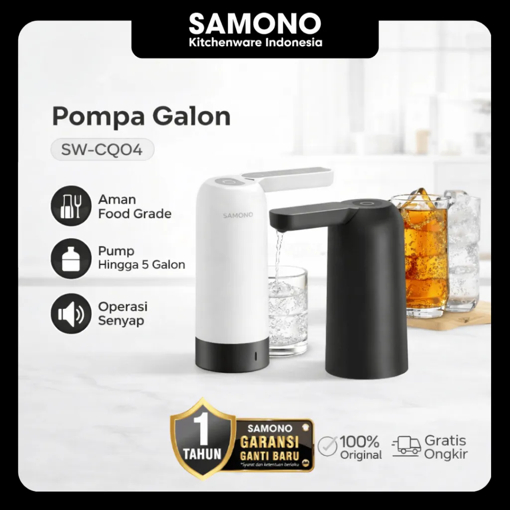 SAMONO Pompa Air Galon Elektrik Free Kabel Micro USB Filter Air Pompa Galon Kran Galon Air Minum  SW-CQ04