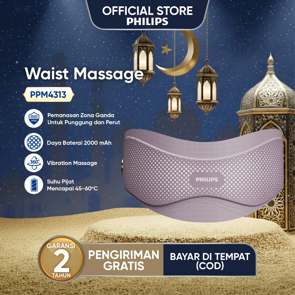 [BARU] Philips massager PPM4313 waist massager vibration pijat warm