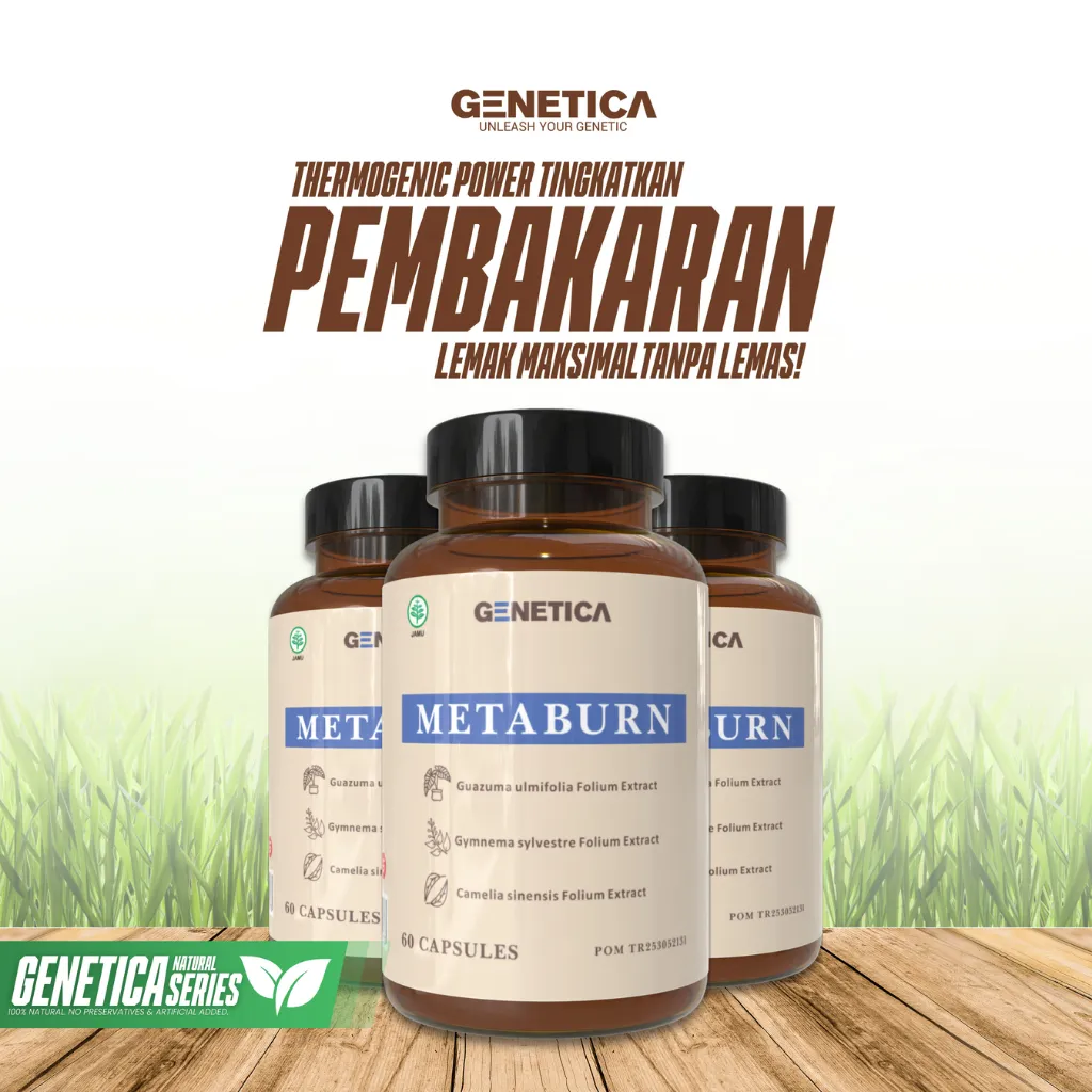 Genetica Meta Burn 60 Kapsul Suplemen Diet Herbal Alami BPOM Halal MetaBurn