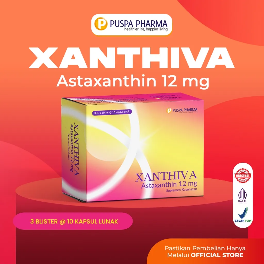 Xanthiva - Astaxanthin 12mg - 30 Kapsul/Box