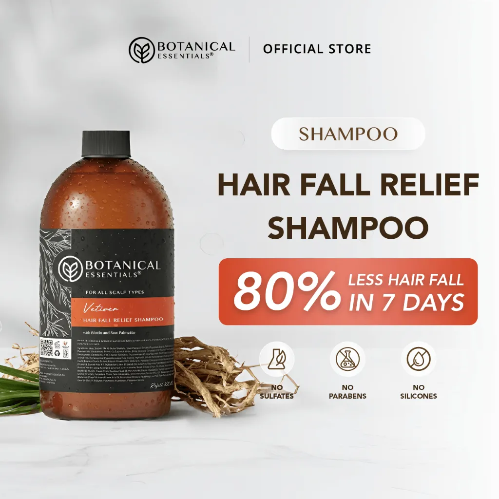 Botanical Essentials - Hair Fall Relief Shampoo VETIVER 1L With Pump