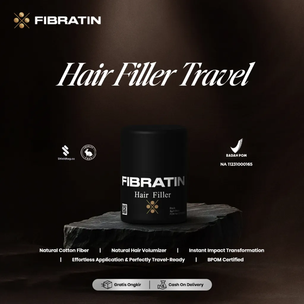 FIBRATIN Hair Filler Travel Size 5gr Penebal Rambut Instan Alami Kapas Hairstylish Pria Wanita BPOM