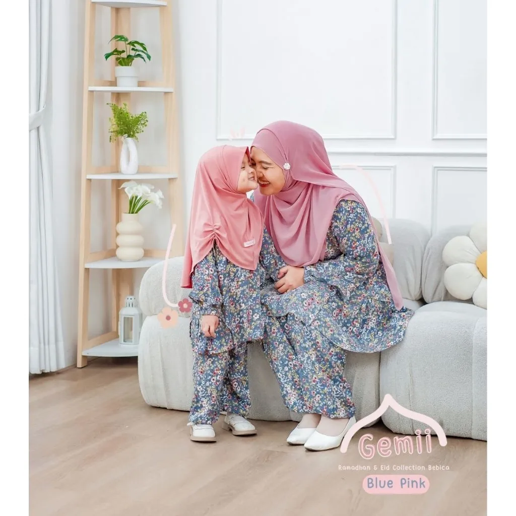 BEBICA GEMII One Set Anak / one set anak rayon premium / One Set Hijab Anak [One Set Couple Ibu dan Anak]